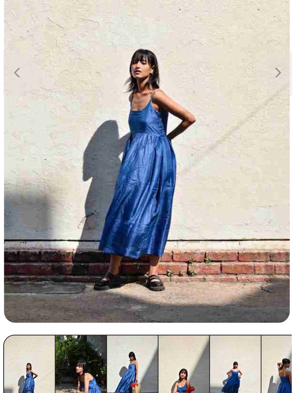 Studio Within Gathered Silk Dress - Medium Indigo